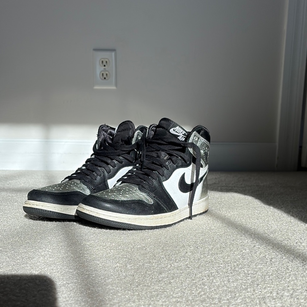 Jordan Black and Silver High-Top Sneakers